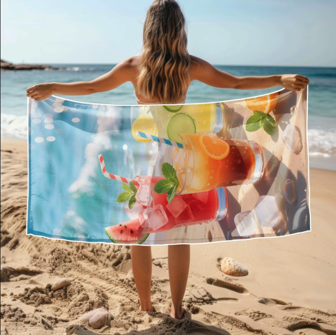 Trópusi italos strandtörölköző – színes, gyorsan száradó törölköző - Méret: Szélesség: 70 cm | Hossz: 140 cm