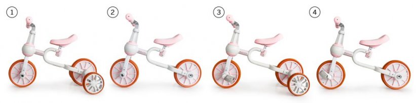 Kinderfahrrad, Fahrrad in rosa Ecotoys 4in1