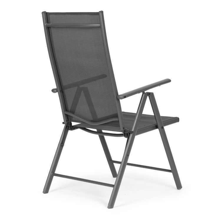 Set aus 2 klappbaren Gartenstühlen mit verstellbarer Rückenlehne - grau