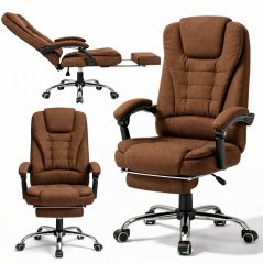 Bürostuhl BOSS mit Fußstütze - brauner Stoff