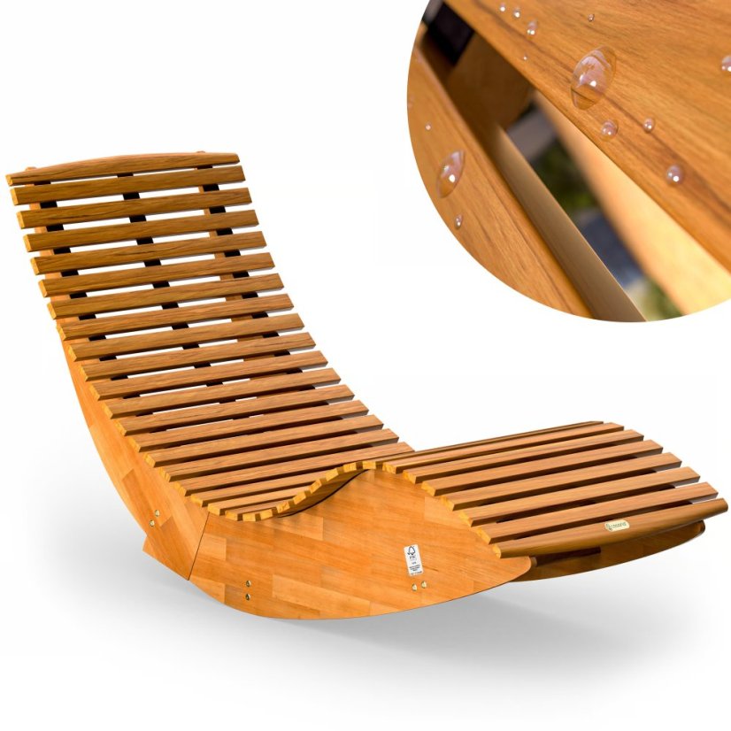 Șezlong cu balansoar pentru saună Java din lemn de acacia