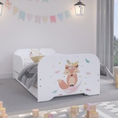 Brilantná detská posteľ 140 x 70 cm s rozkošnou líškou
