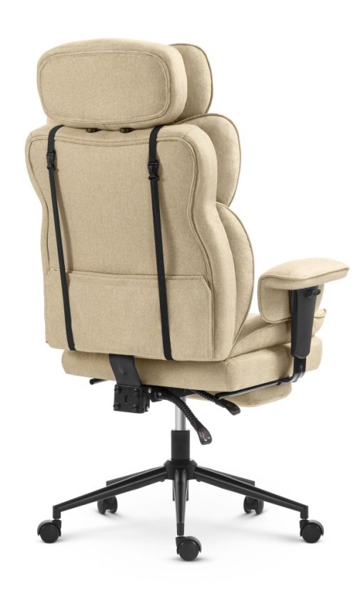 HC-1037 ergonomikus irodai fotel lábtartóval – bézs szövet
