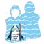 Poncho da spiaggia per bambini blu con squalo