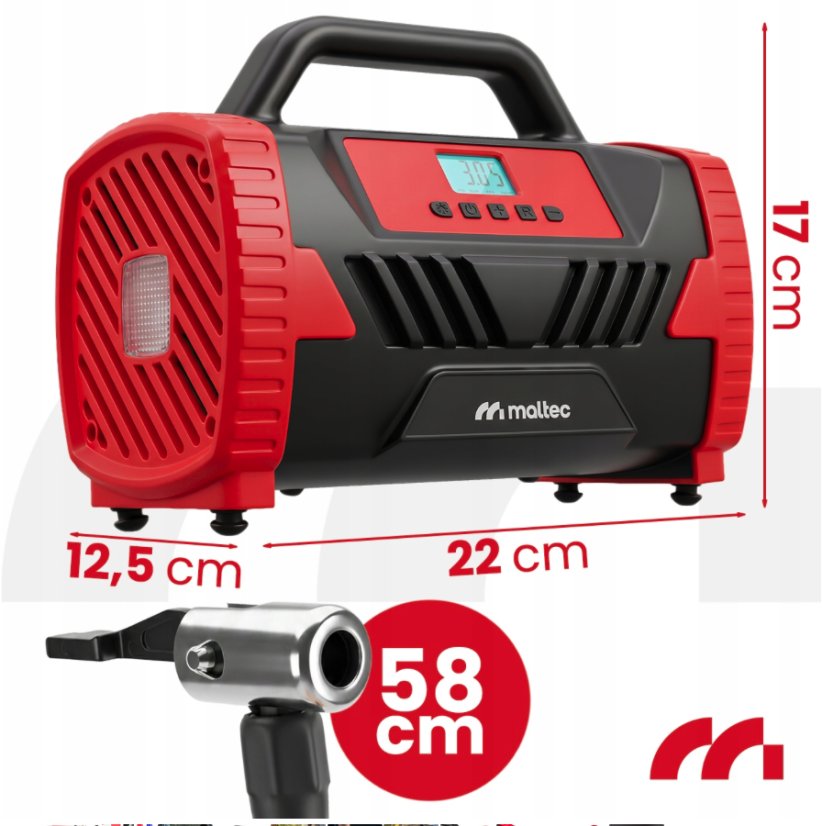 MALTEC TURBOAIR200 12 V/230 V automobilski kompresor – prijenosna pumpa od 150 PSI
