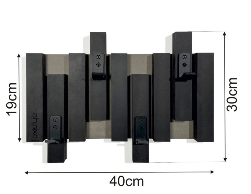 Fekete fali fogas ruhákhoz