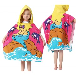 Baby poncho plajă cu sirenă 