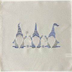 Crăciun serigrafie cu broderie albastră de elfi