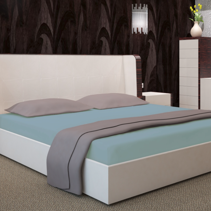 Mätová plachta na posteľ s gumičkou - bavlnený satén