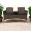 Set da giardino in rattan NM-03 - marrone chiaro + cuscini grigi