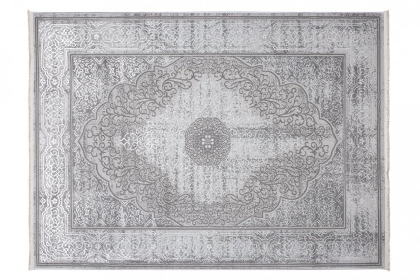 PALERMO Exkluzív szürke szőnyeg fehér orientális mintával