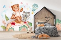 Adesivo murale per bambini luogo magico con animali