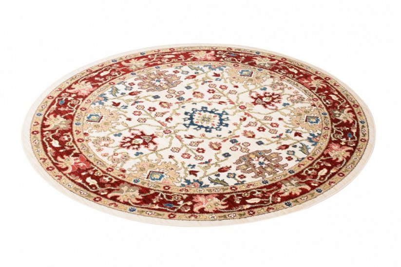 Krémový okrúhly koberec vo vintage štýle
