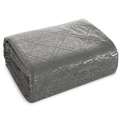 Luxuriöse Velours-Bettdecke mit Silberdruck - grau