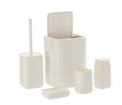 Set 5 piese de accesorii de baie - alb