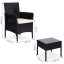 Mobili da giardino in rattan - set 2 sedie + tavolo