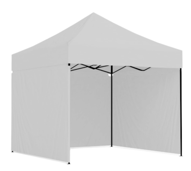 Tenda a tre pareti senza finestre