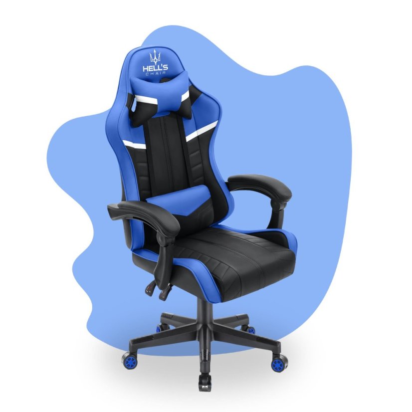 Детски стол за игра HC - 1004 черно и синьо