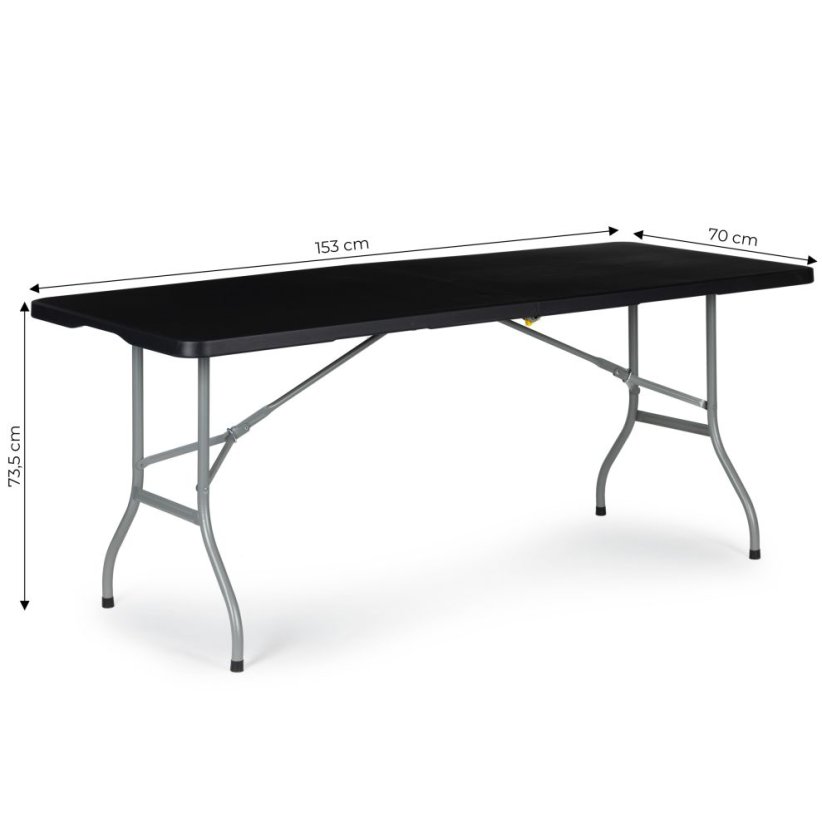 Skládací zahradní cateringový / banketový stůl 153 cm - černý