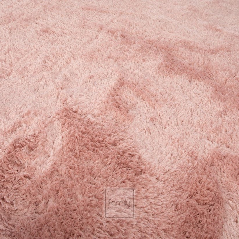 Wunderschöner runder Teppich in Puderrosa