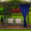 Temno modra nepremočljiva zavesa za vrtni paviljon 155 x 240 cm