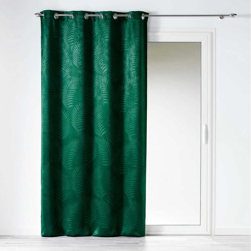 Zöld sötétítőfüggöny egzotikus motívummal 140x240 cm