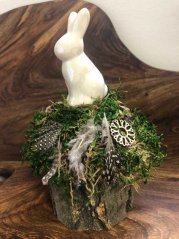 Decorazione di muschio Coniglietto di Pasqua 22 x 16 cm