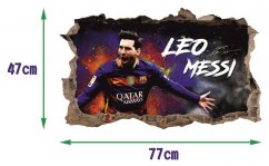 3D zidna naljepnica - Lionel Messi 47x77 cm
