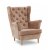 Púdrovo ružové kreslo ušiak v glamour štýle