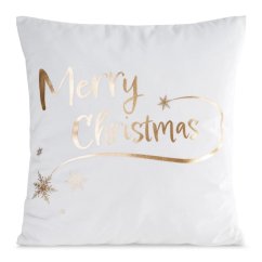 Weihnachtliche Tagesdecke aus weißem Samt MERRY CHRISTMAS