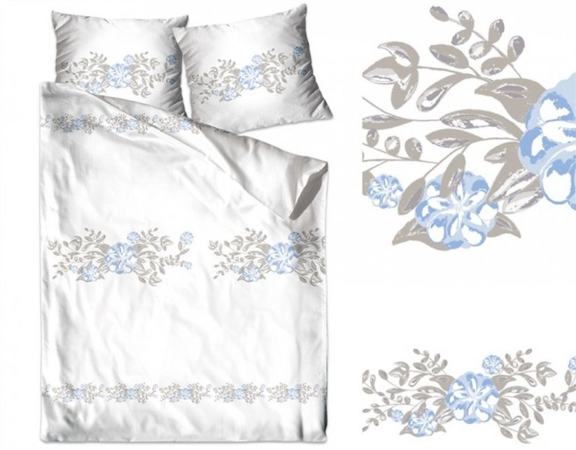 Bavlnené posteľné obliečky v béžovo bielej farbe 
