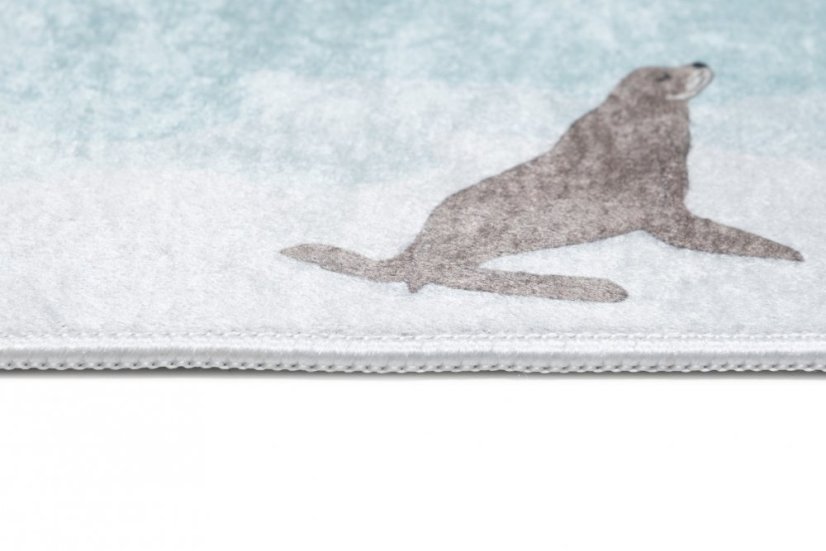 Detský koberec s motívom mapy sveta a zvierat