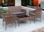 Elegante set di divani da giardino in rattan con tavolo