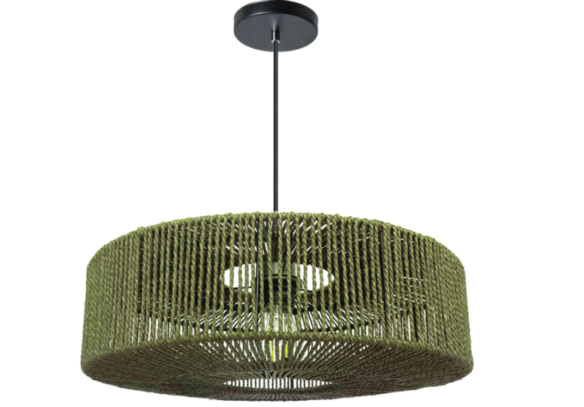 Lampada a sospensione in juta e metallo 60W