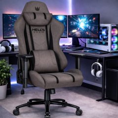 Sedia da gioco ergonomica HC-1013 - rivestimento in tessuto grigio di alta qualità