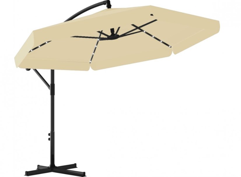 Vrtni suncobran s LED rasvjetom 3 m - Bež