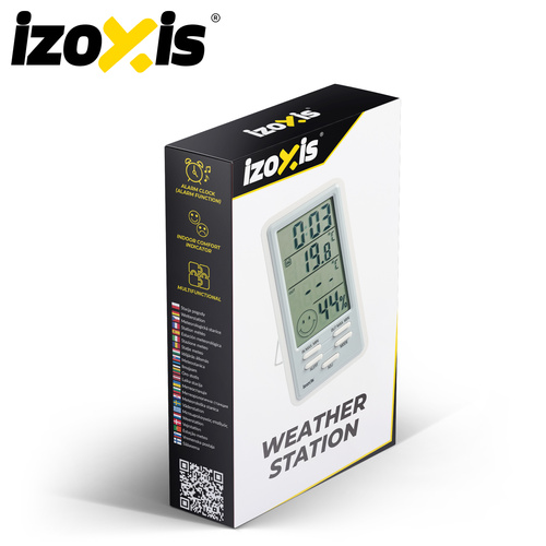 Meteorologická stanica IZOXIS – digitálny teplomer, vlhkomer, hodiny a budík