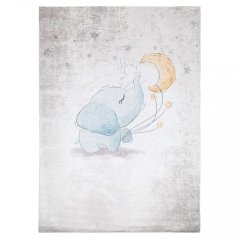 Kinderteppich mit Elefantenmotiv und Mond