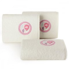Babyhandtuch in Beige mit rosa Elefantenstickerei