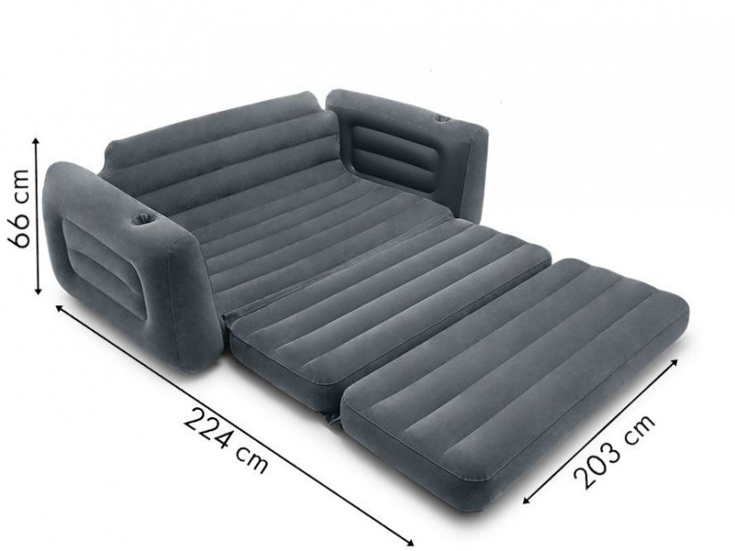 Zložljiv napihljiv kavč 2v1 v temno sivi barvi