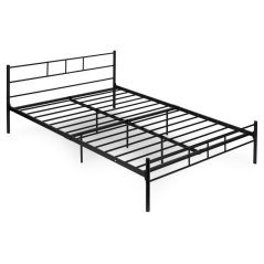 Letto in metallo nero con struttura stabile