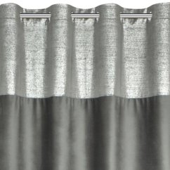 Grauer Verdunkelungsvorhang mit Applikation oben 140x250 cm