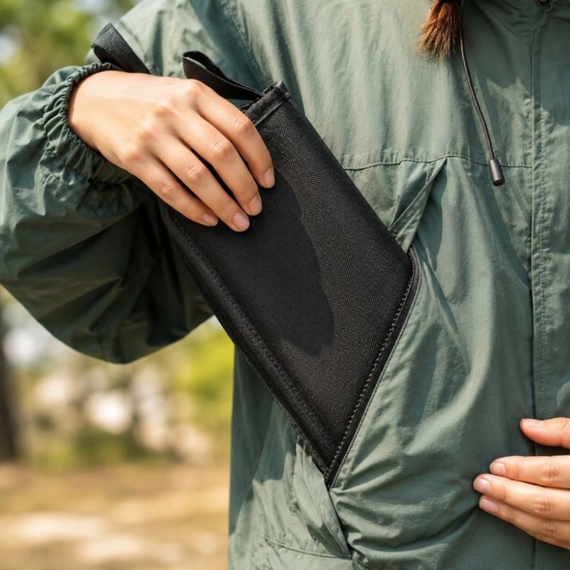 Kempingová kovová skládací židle s přepravním pouzdrem – nosnost do 90 kg