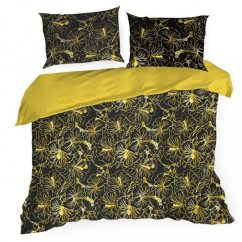 Bombažna posteljnina z rumenim cvetličnim motivom