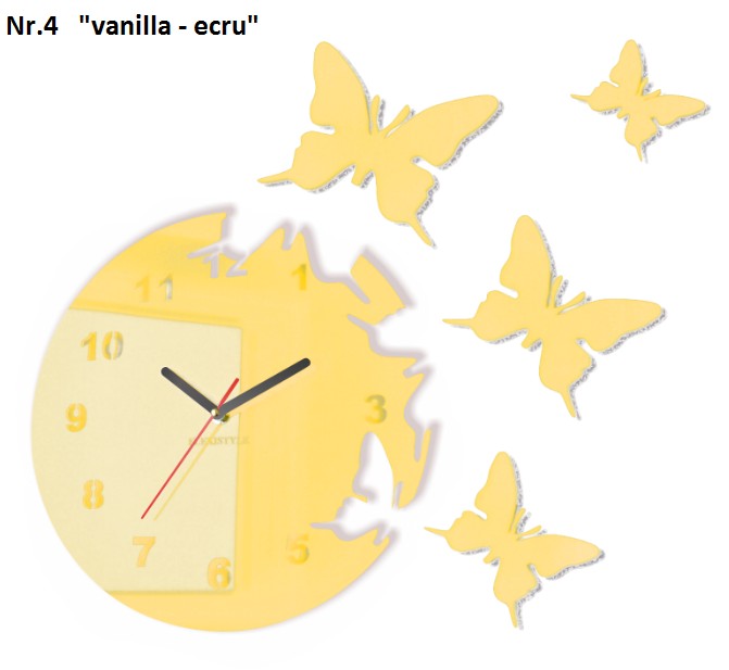 Samolepilna stenska ura z motivom metulja