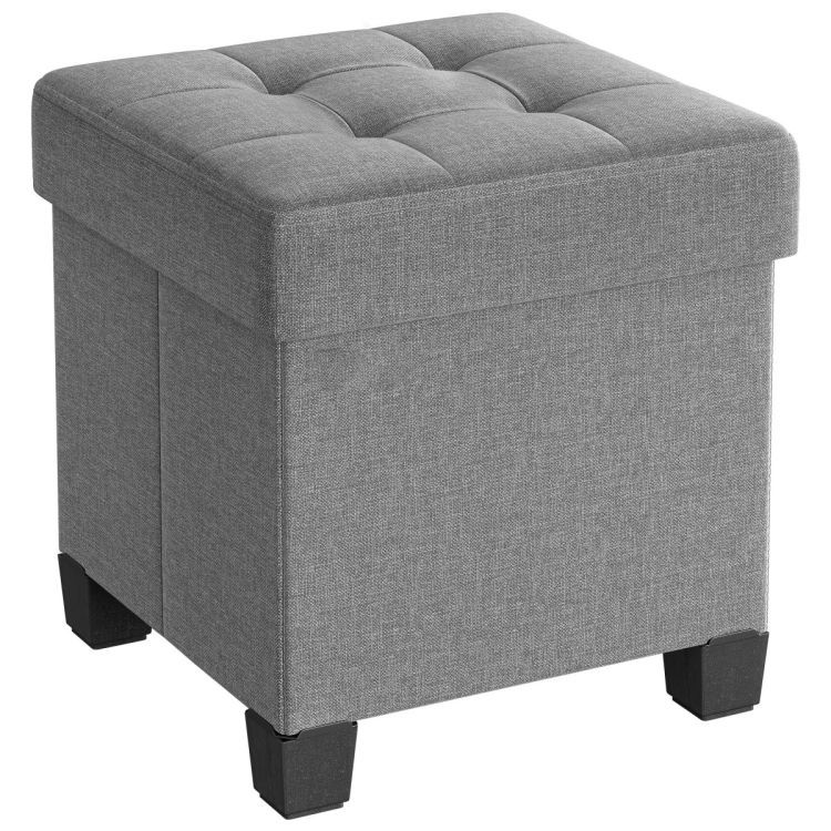 Ablagehocker mit 37 l Volumen - grau, klappbar, 100 kg belastbar