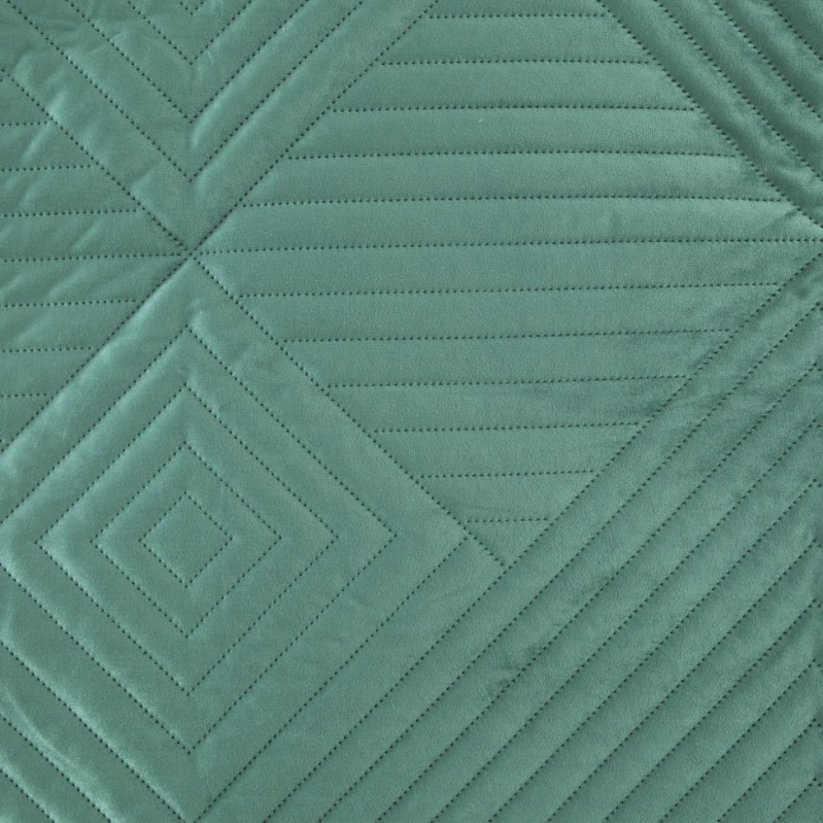 Dekoračný prešívaný prehoz na posteľ zelenej farby