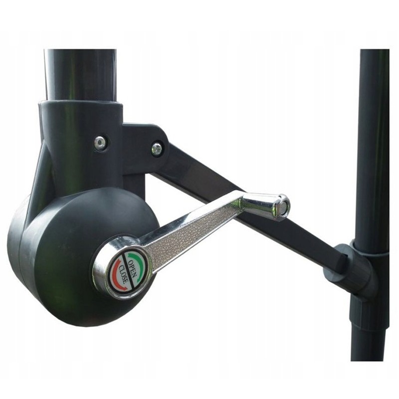 Kvalitný záhradný slnečník tmavosivej farby so stojanom