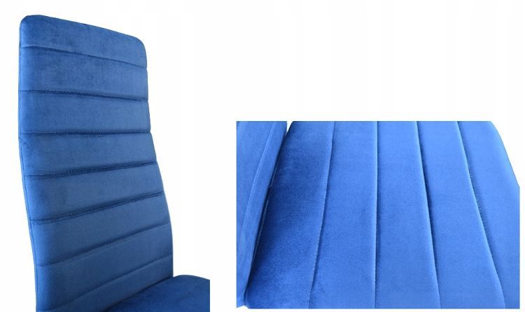 4 db elegáns kék bársonyszék készlet