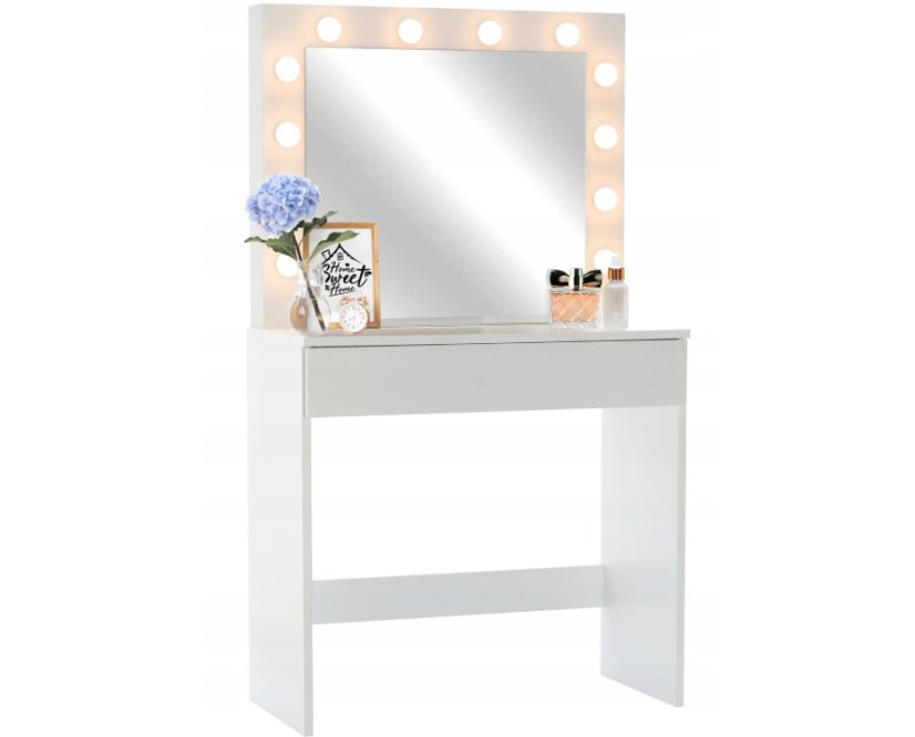 Stylový toaletní/kosmetický stolek s LED osvětlením a taburetem